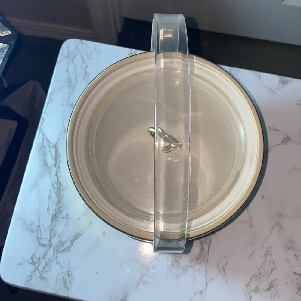 VTG Georges Briard Gold Ice Bucket Lucite Handle Lid Mid Century MCM Barware IOB